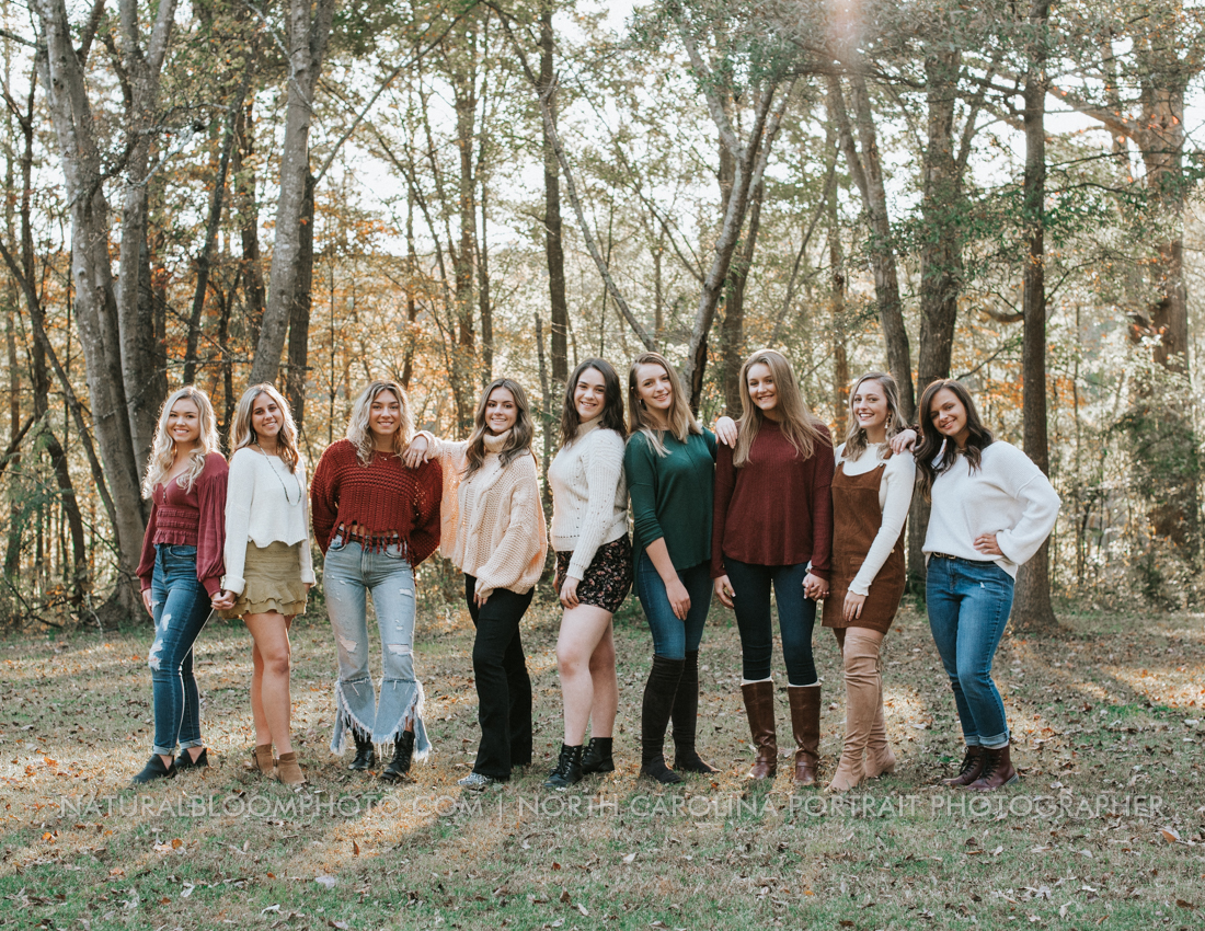 Fall themed senior model team group picture