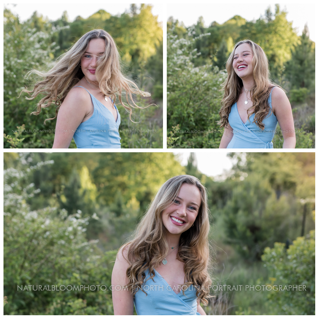 Outdoor natural field senior pictures in Waxhaw, North Carolina
