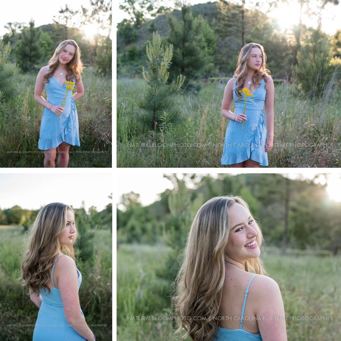 Sunset senior pictures in field | Charlotte, NC